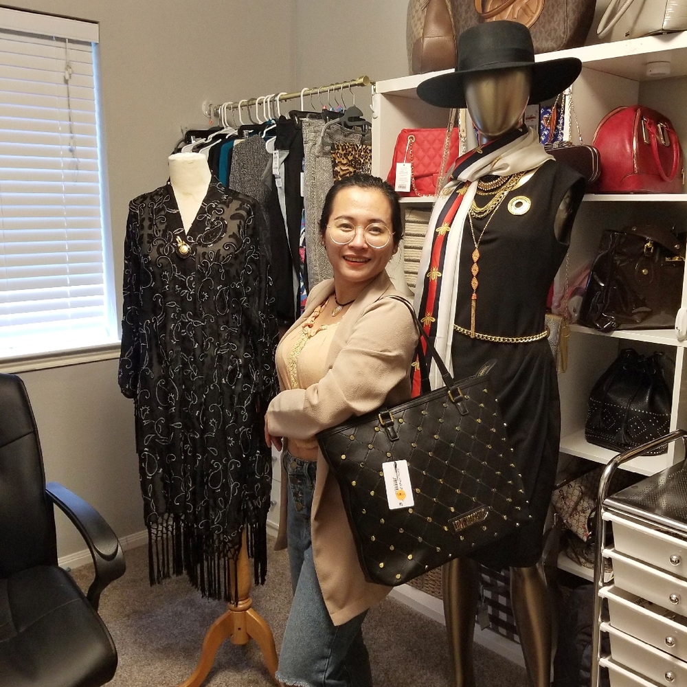 LOVE MOSCHINO Black Studded Tote Bag